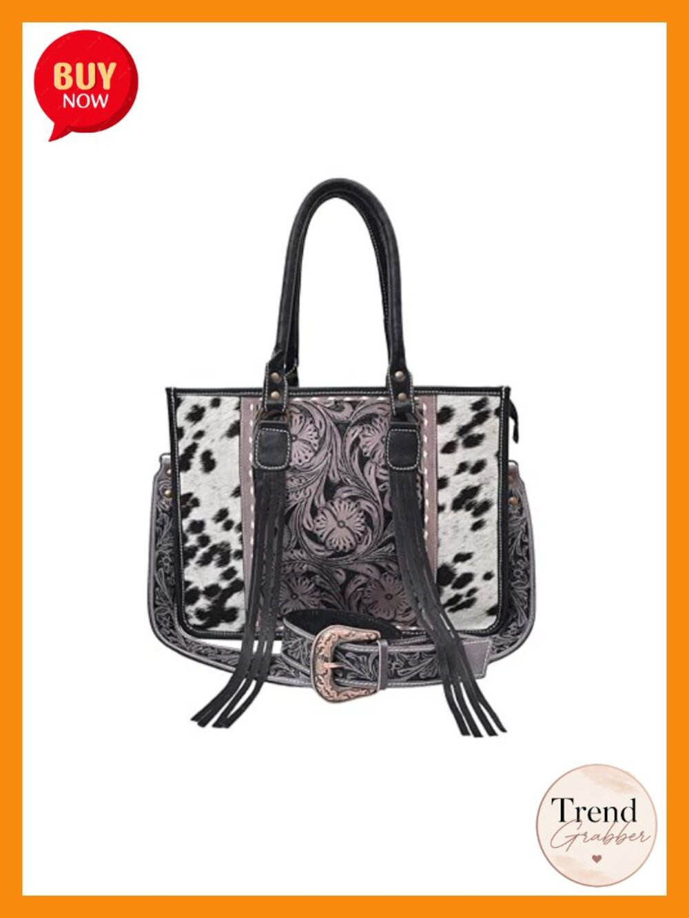 Genuine Cowhide Leather Handbag with Adjustable Detachable Strap Messenger